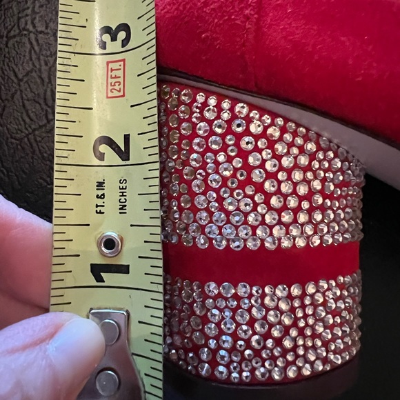 Stuart Weitzman size 6.5 suede sock booties with crystal embedded block heel - Picture 9 of 9